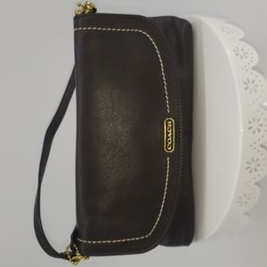 COACH Brown Leather Wristlet